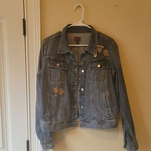Ralph Lauren Blue Gold Denim Military Star Flower Coat Jacket